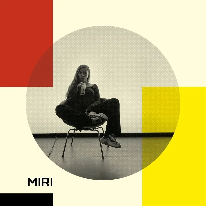 Artist card for MIRI: a woman sitting on a chair