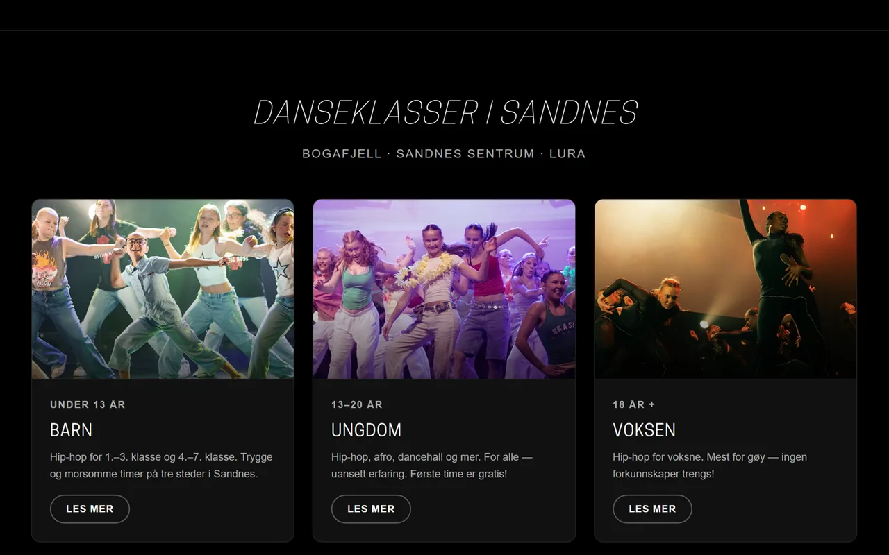 The Core Dance Studio website