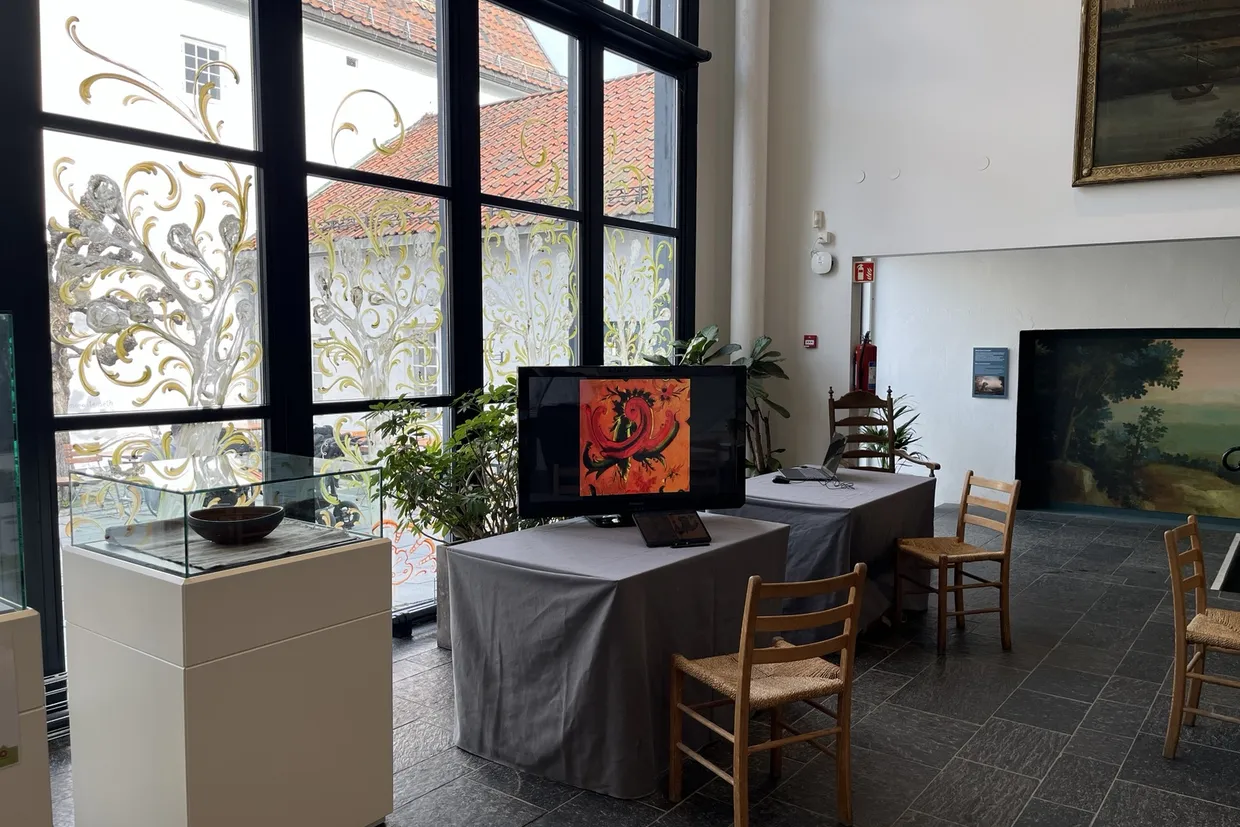 The installation at Norsk Folkemuseum, seen from the room