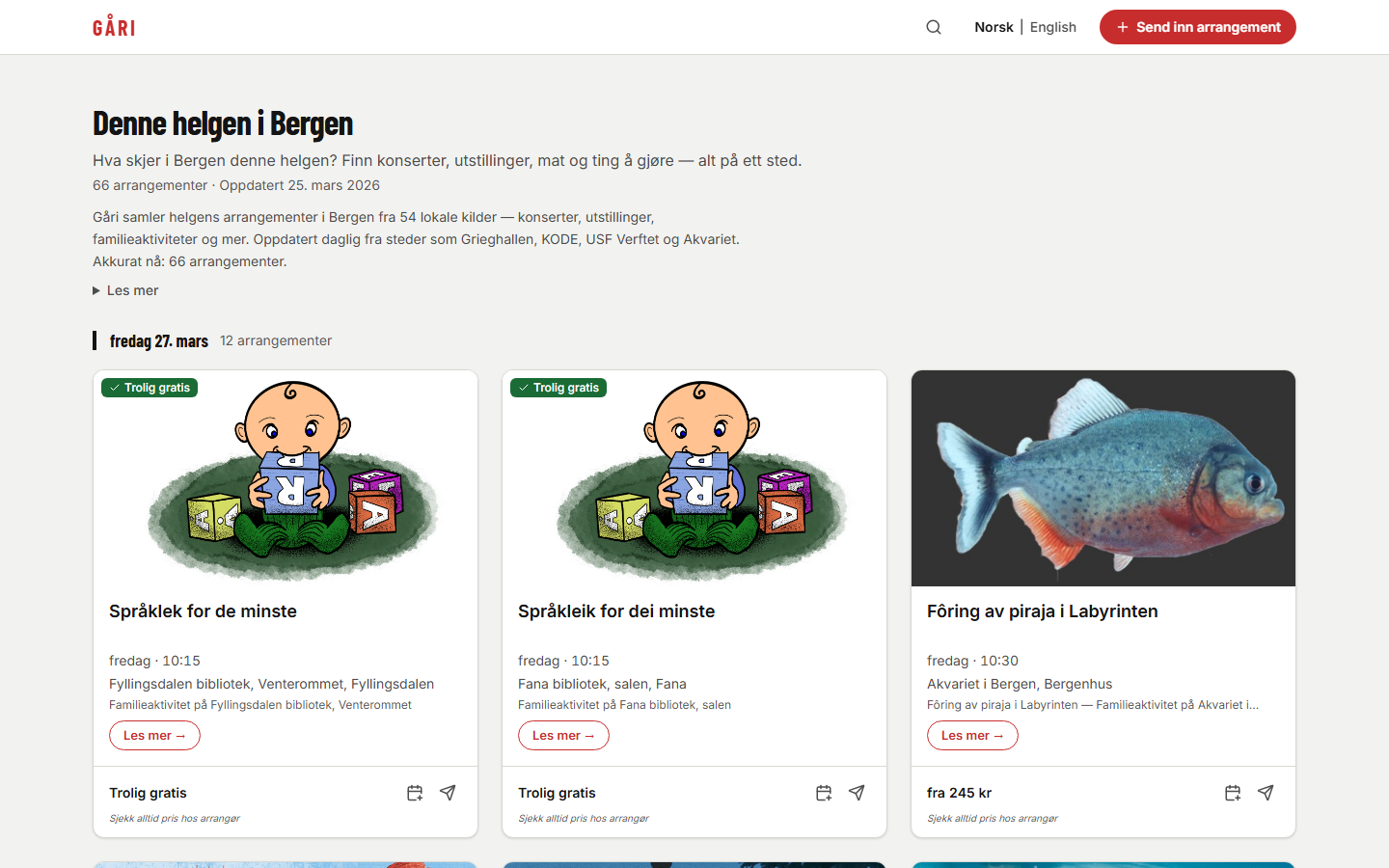 Gåri samling — Denne helgen i Bergen